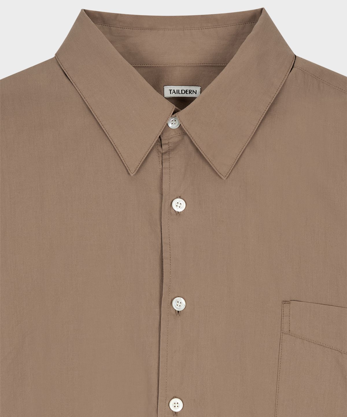 테일던(TAILDERN) Relaxed Cotton Button-Down Shirt Brown