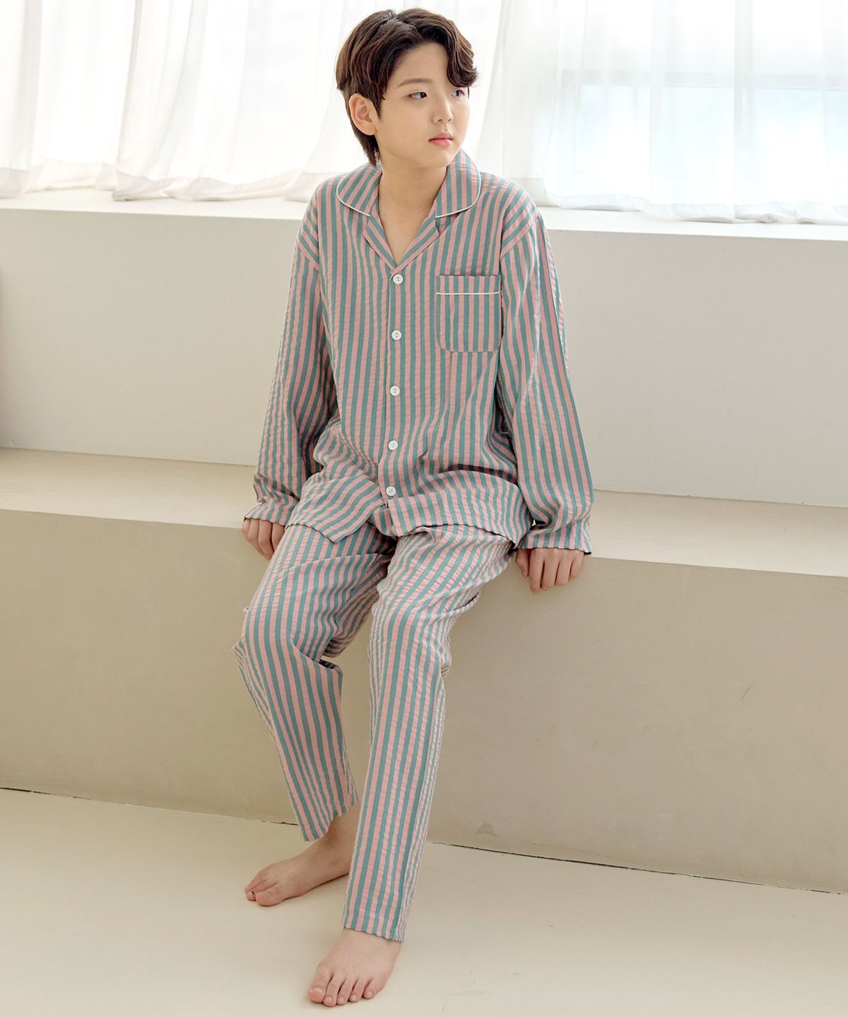 핑코코(PINGCOCO) 2100 핑크스트 긴팔 주니어 잠옷 파자마세트