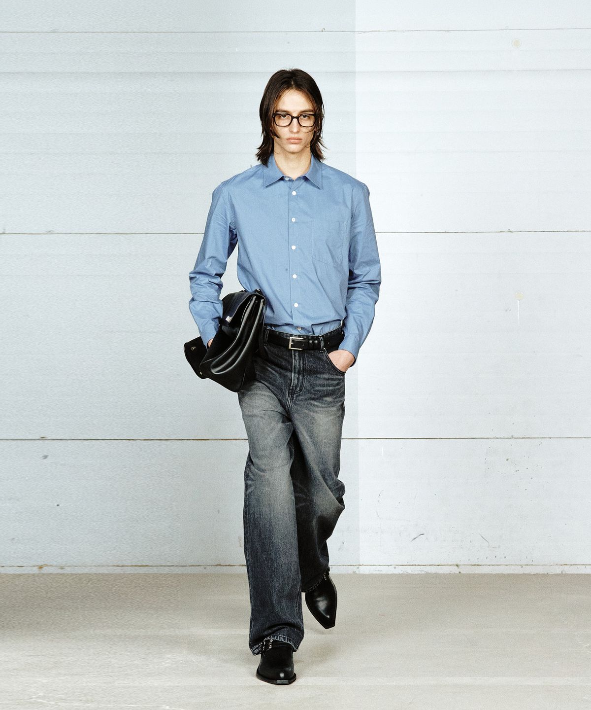 유지(YUJI) STANDARD MONO SHIRT BLUE