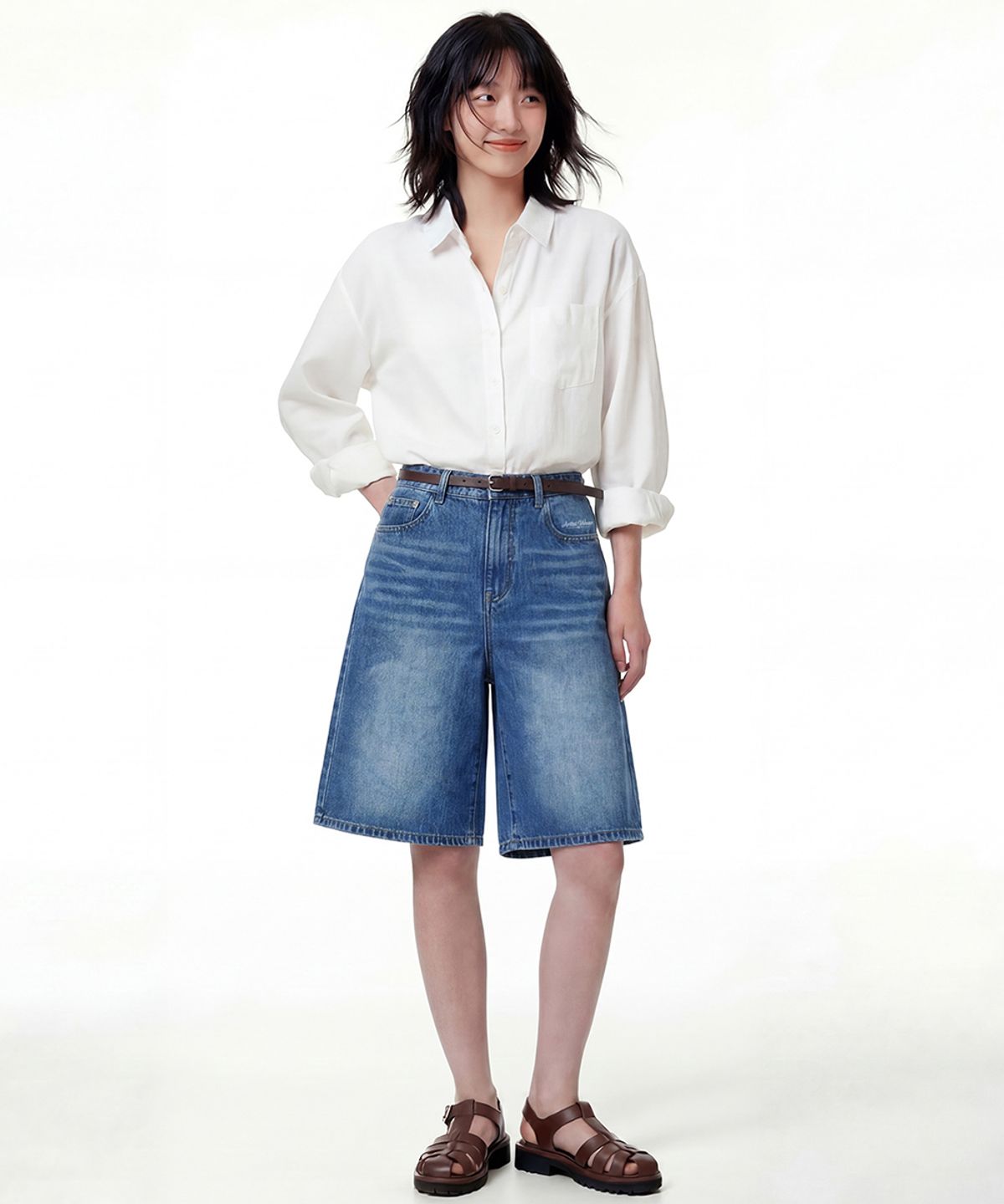 아티스트웨어(ARTISTWEAR) [ATW] 플랩포켓 A라인 데님쇼츠