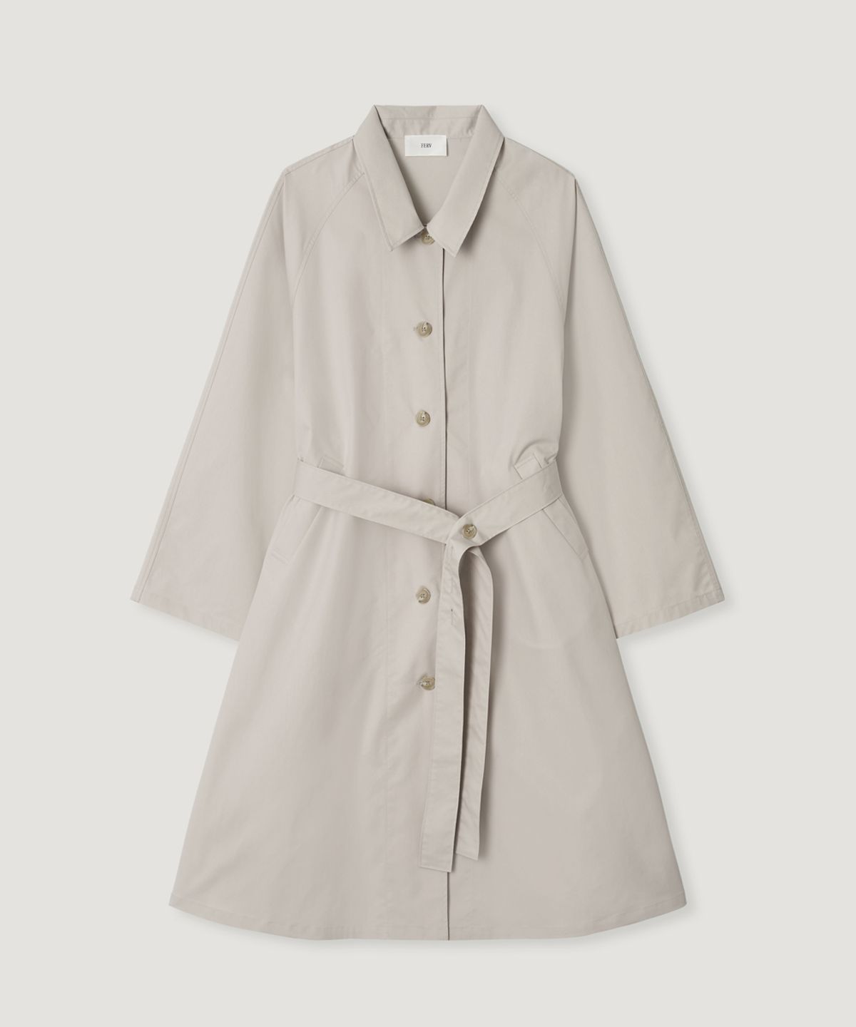 페르브(FERV) [2nd] A-line Trench Coat-Light Gray