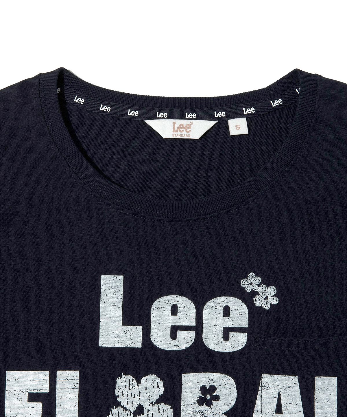 리(LEE) 우먼 타이포 포켓 티셔츠 네이비