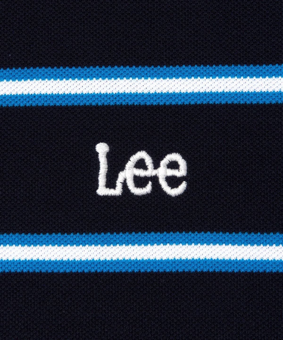 리(LEE) 스트라이프 피케 반팔 티셔츠 네이비