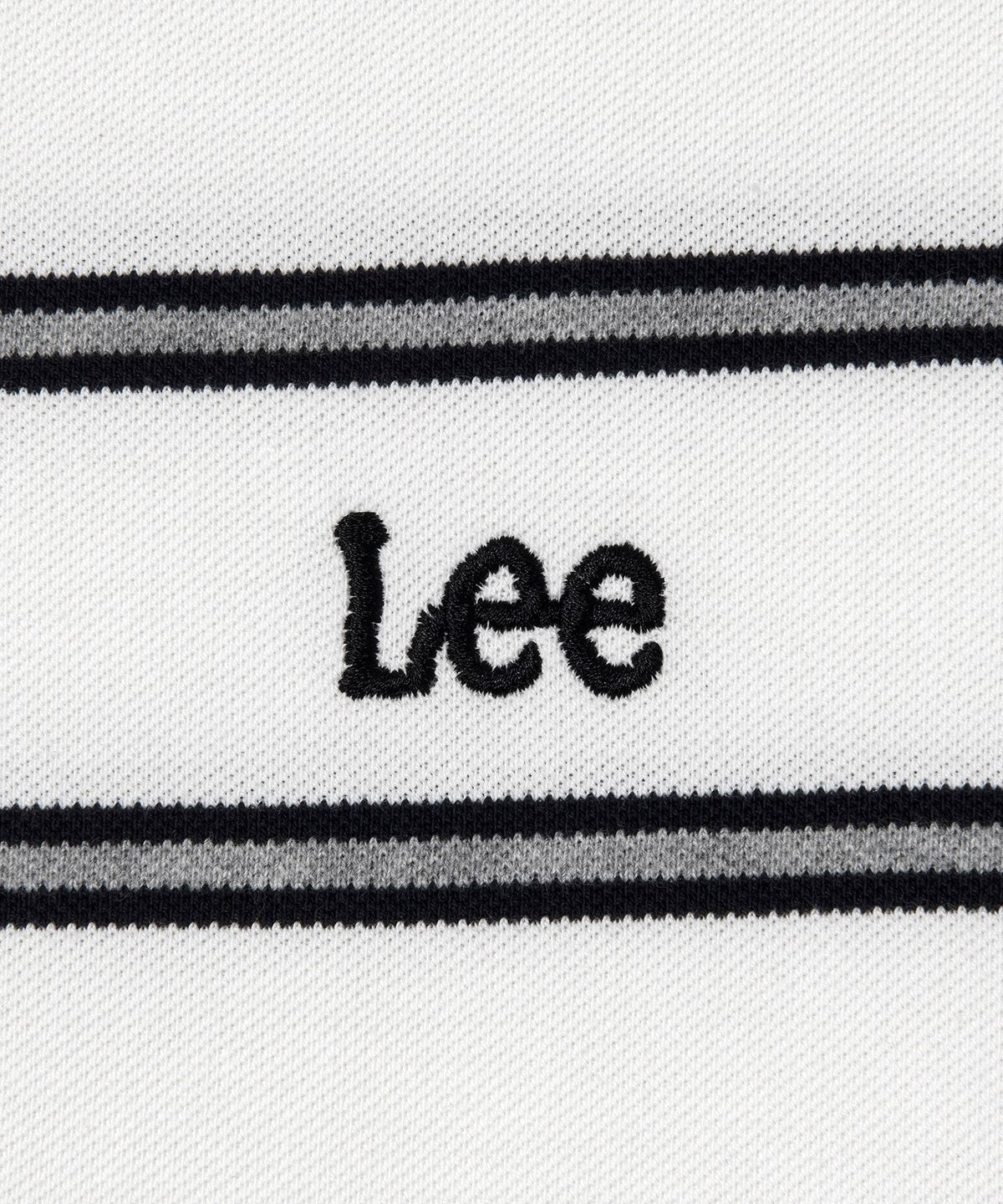 리(LEE) 스트라이프 피케 반팔 티셔츠 에크루