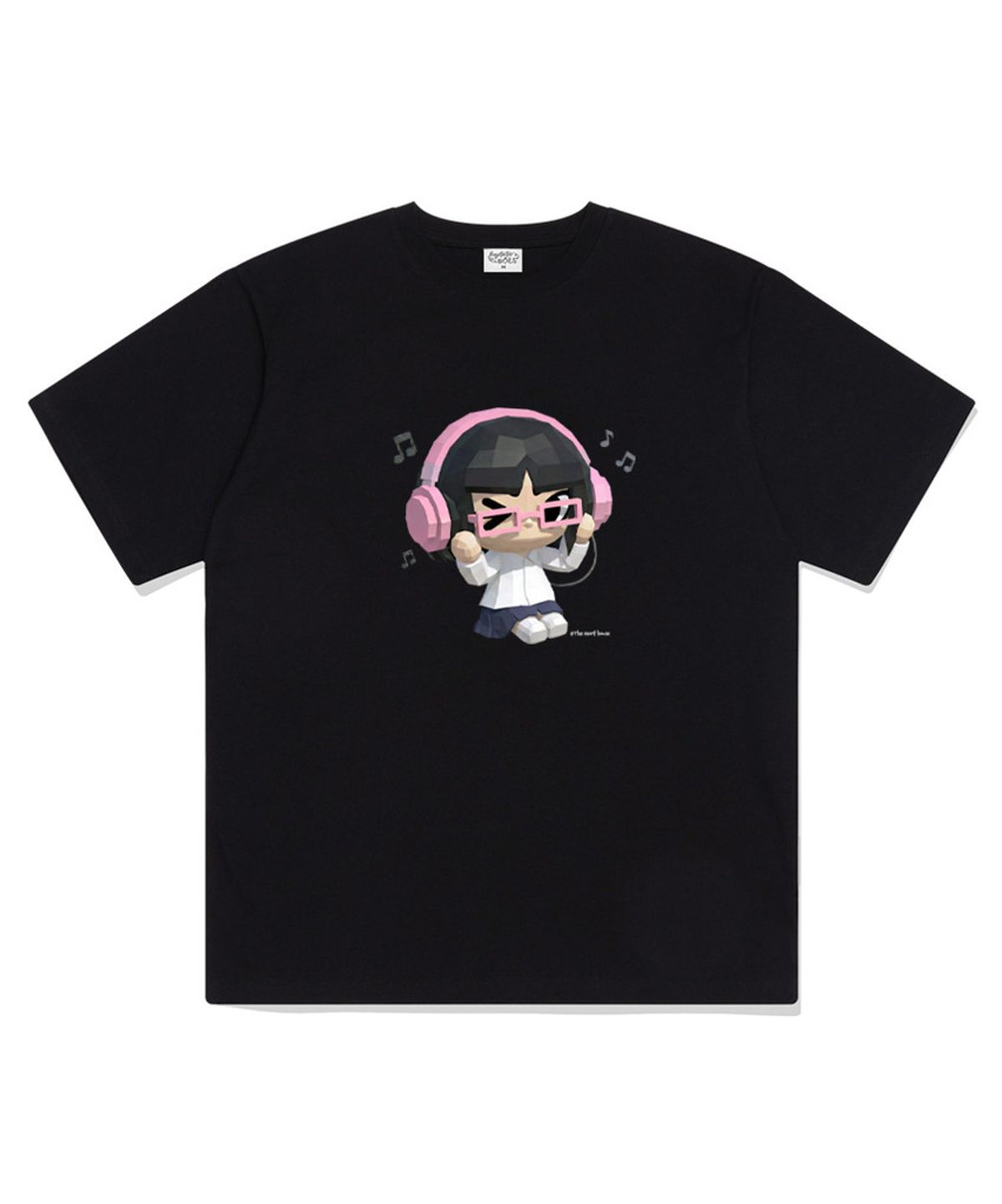더모프하우스(THEMORFHOUSE) 3D 뮤직 걸 오버핏 반팔 티셔츠 멜란지그레이