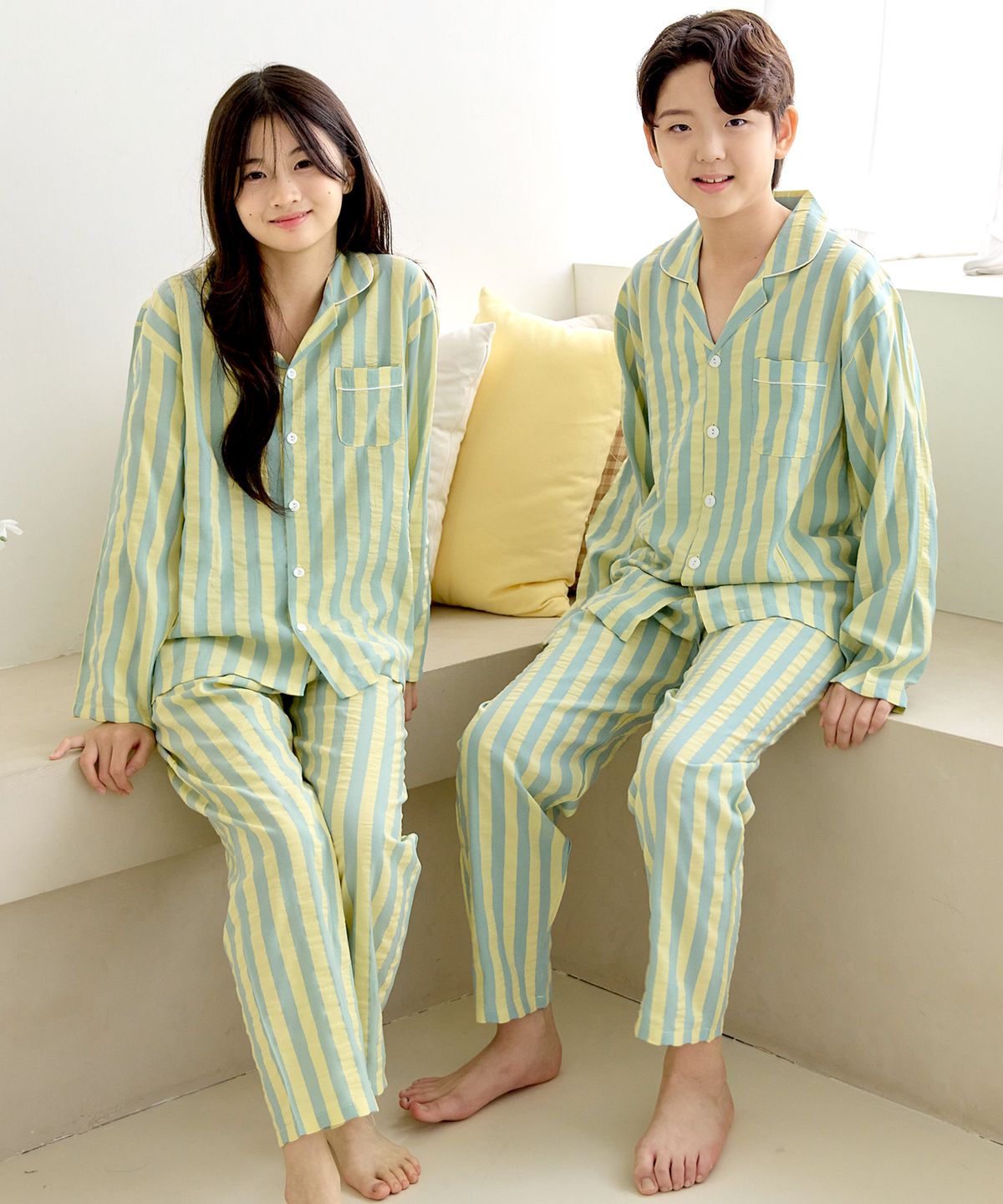핑코코(PINGCOCO) 2103 옐로스트 긴팔 주니어 잠옷 파자마세트