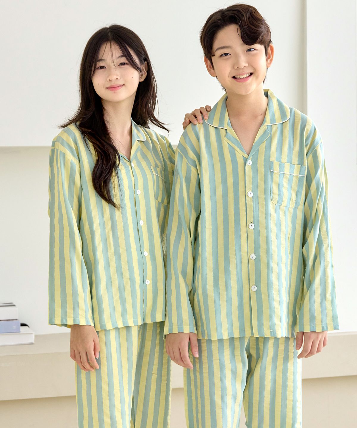 핑코코(PINGCOCO) 2103 옐로스트 긴팔 주니어 잠옷 파자마세트