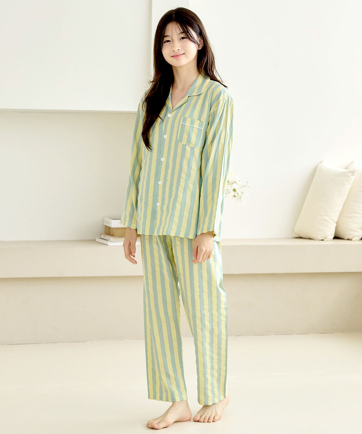 핑코코(PINGCOCO) 2103 옐로스트 긴팔 주니어 잠옷 파자마세트