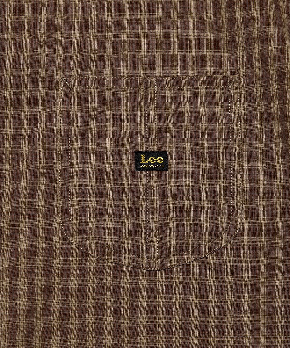 리(LEE) 로코 포켓 코튼 린넨 반팔 셔츠 브라운