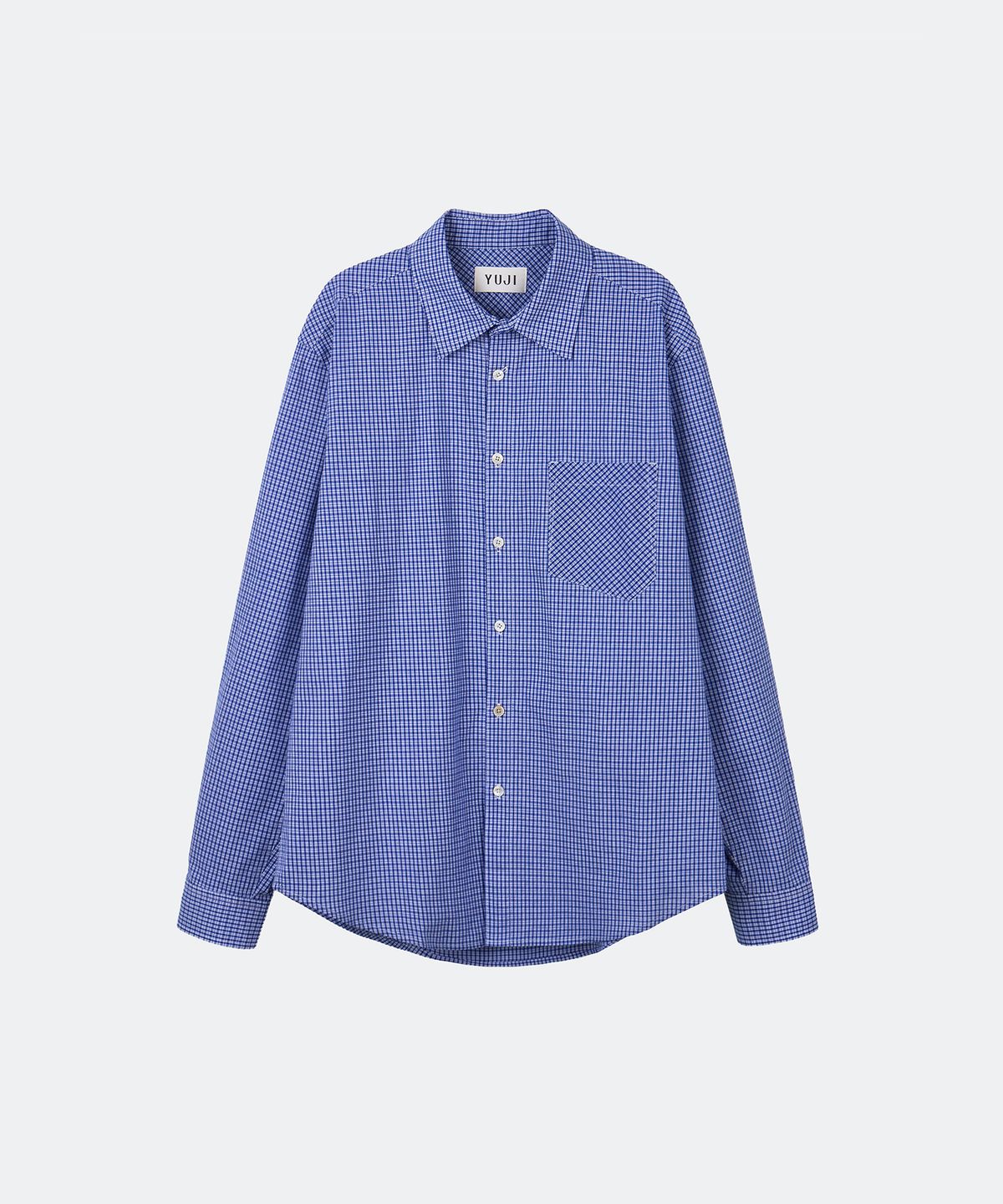 유지(YUJI) MICRO CHECK SHIRT BLUE
