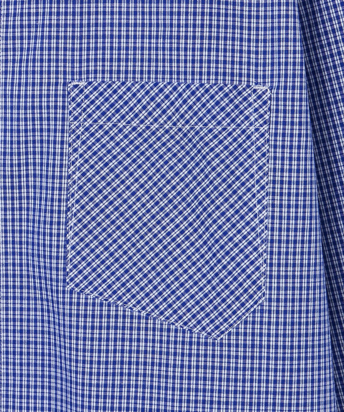 유지(YUJI) MICRO CHECK SHIRT BLUE
