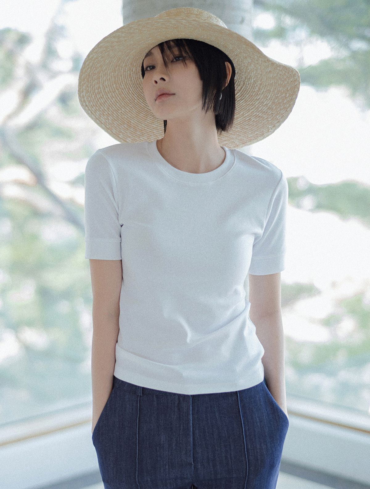 메무아(MEMUA) 에딘 5부 모달 티셔츠