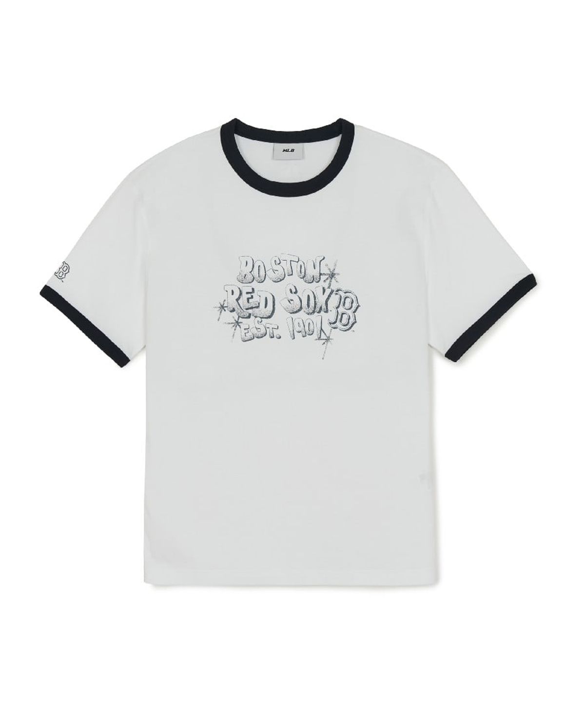 엠엘비(MLB) 레터 그래픽 레귤러핏 링거 티셔츠 BOS (White)