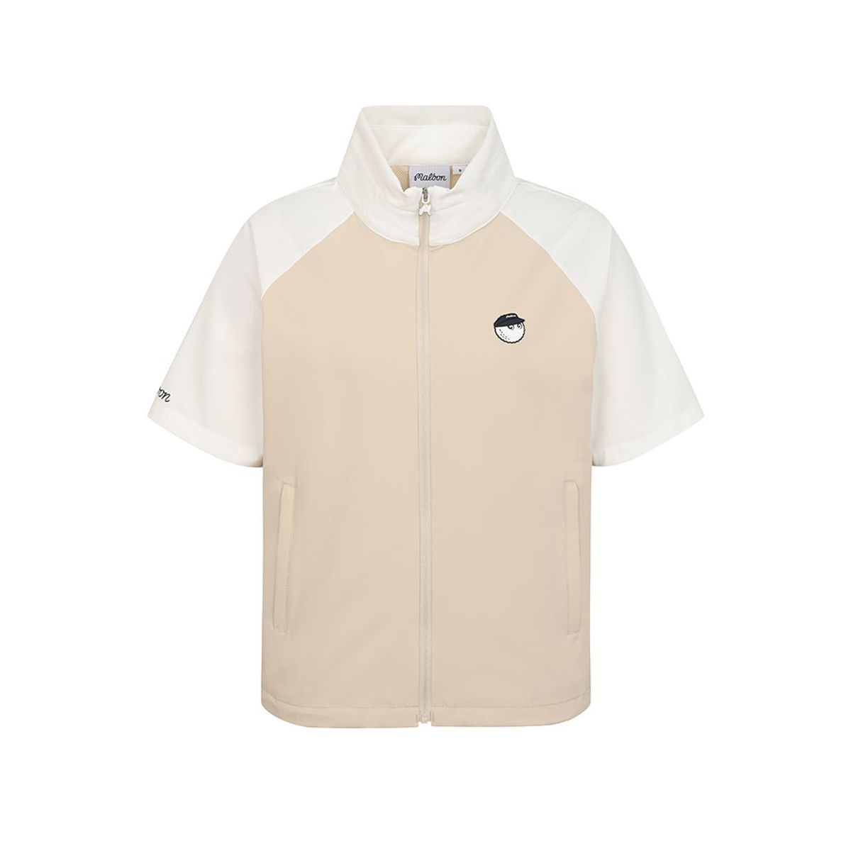 말본 골프(MALBON GOLF) 하프슬리브 컬러블럭 자켓 BEIGE (WOMAN)