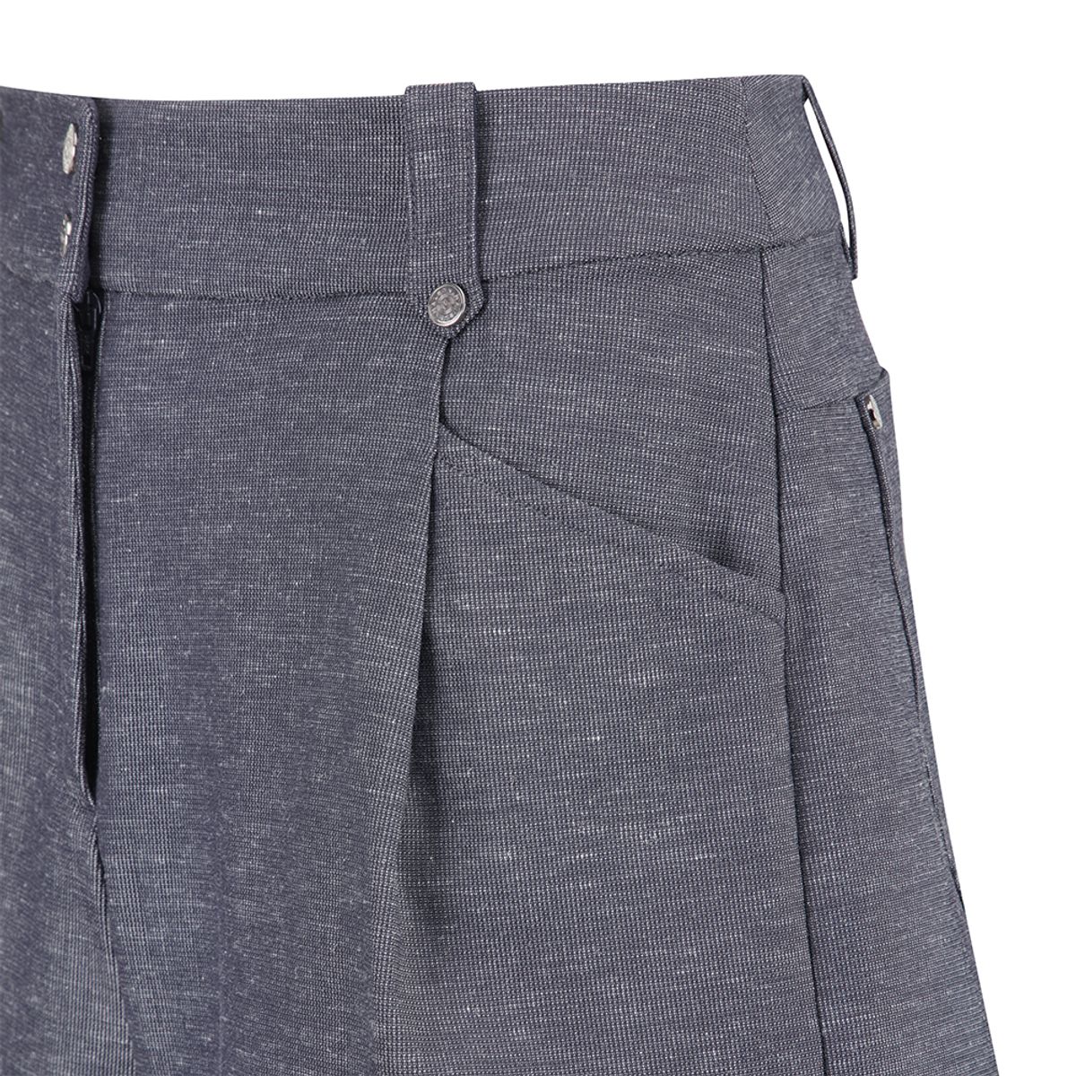 말본 골프(MALBON GOLF) A라인 린넨 코튼 혼방 하프팬츠 NAVY (WOMAN)
