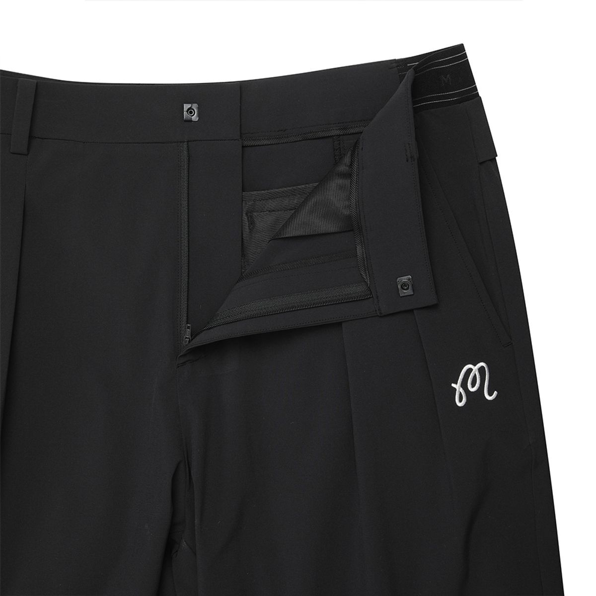 말본 골프(MALBON GOLF) 투턱 세미 와이드 팬츠 BLACK (MAN)