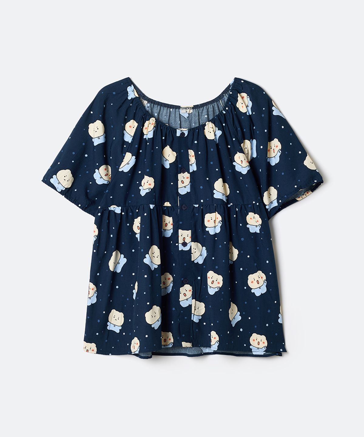 스파오(SPAO) [망그러진곰] 셔링 파자마(NAVY)_SPPPG23U08