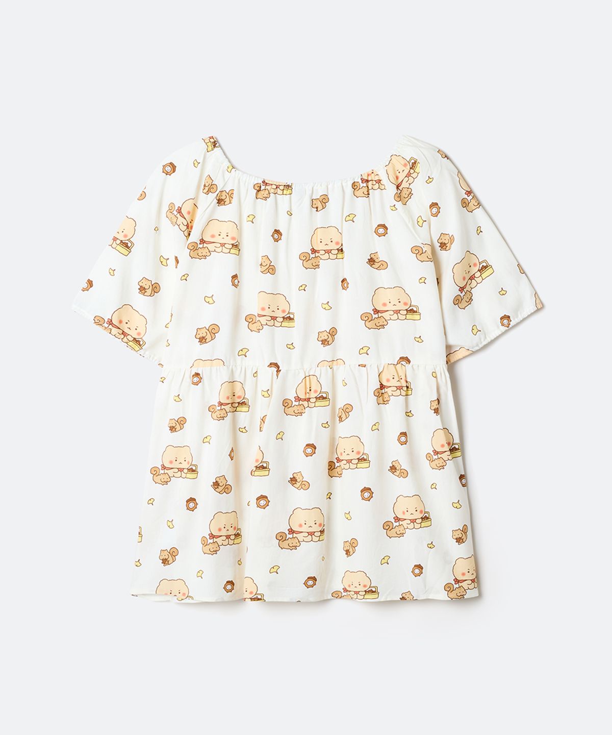 스파오(SPAO) [망그러진곰] 셔링 파자마(IVORY)_SPPPG23U08