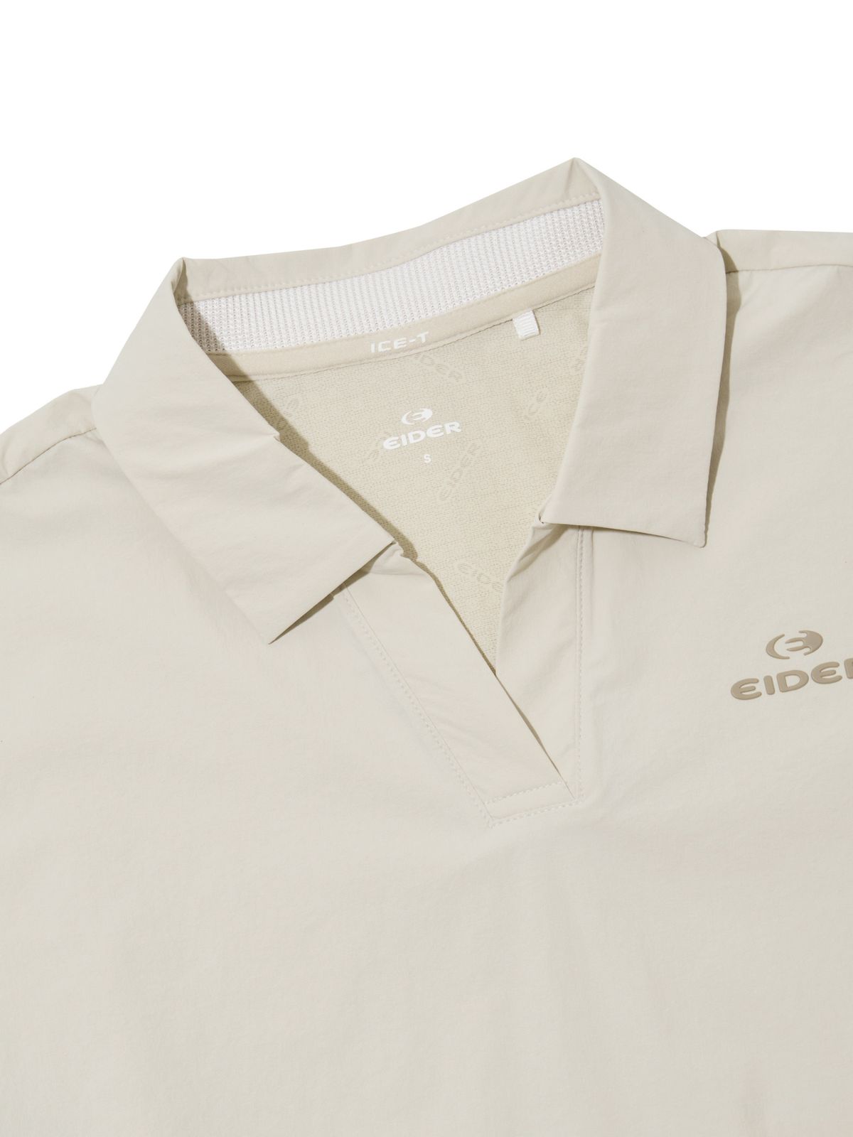 아이더(EIDER) ON THE ROCK (온더락) 여성 우븐 반팔 폴로 티셔츠_CREAM BEIGE