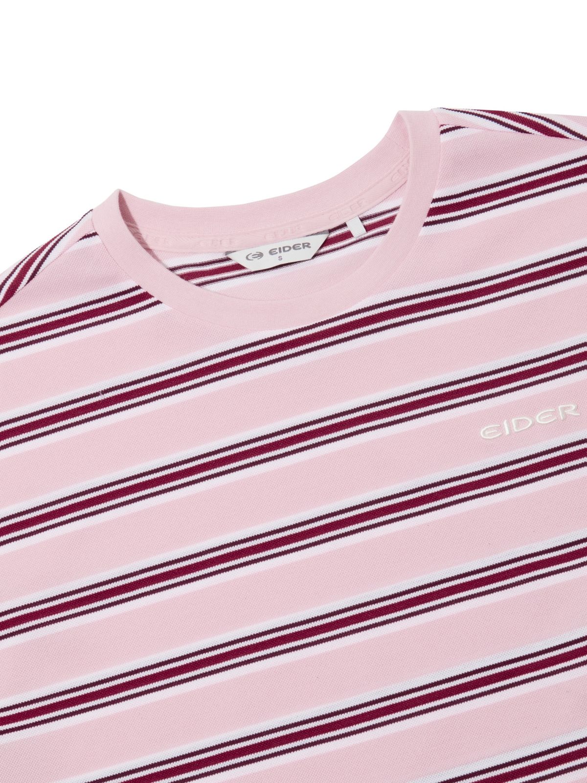 아이더(EIDER) CIEL (씨엘) 여성 스트라이프 반팔 티셔츠_Light Pink