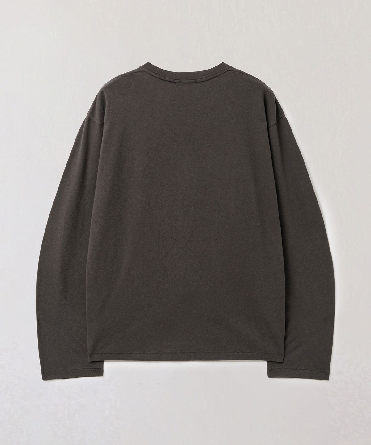 플라비즘(PLAVISM) Men Plain Relaxed Long Sleeve T-Shirt - Dark Grey