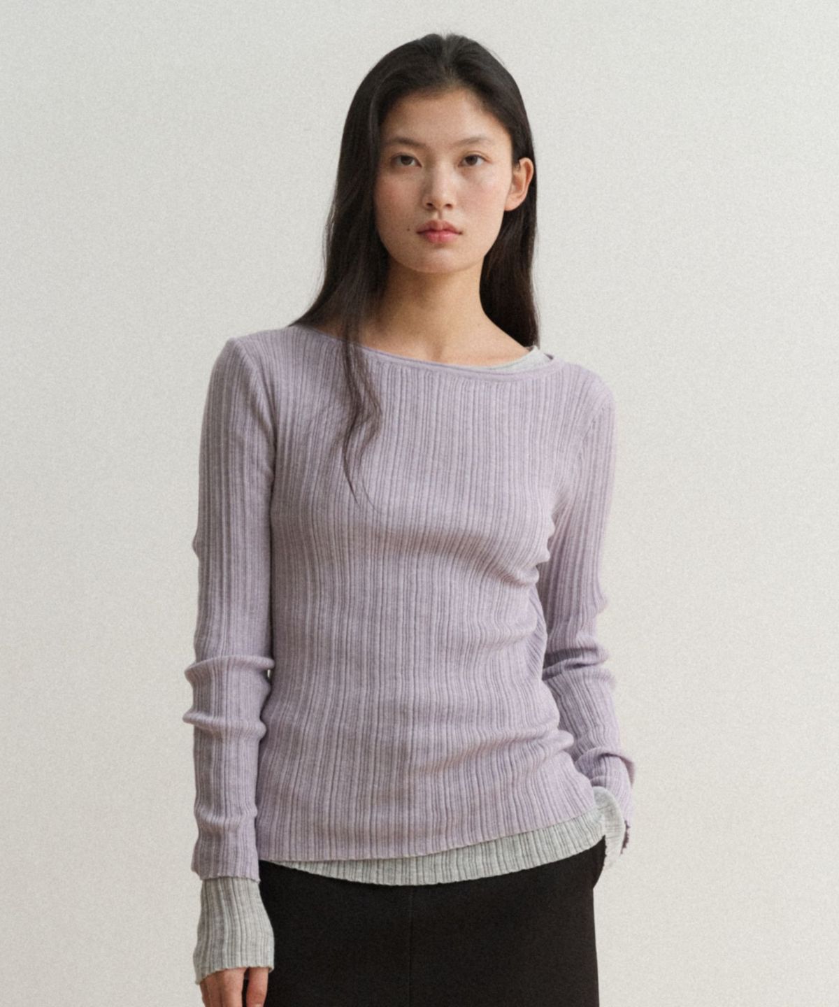 토와브(TOWAV) ESEN SLIM KNIT_LAVENDER