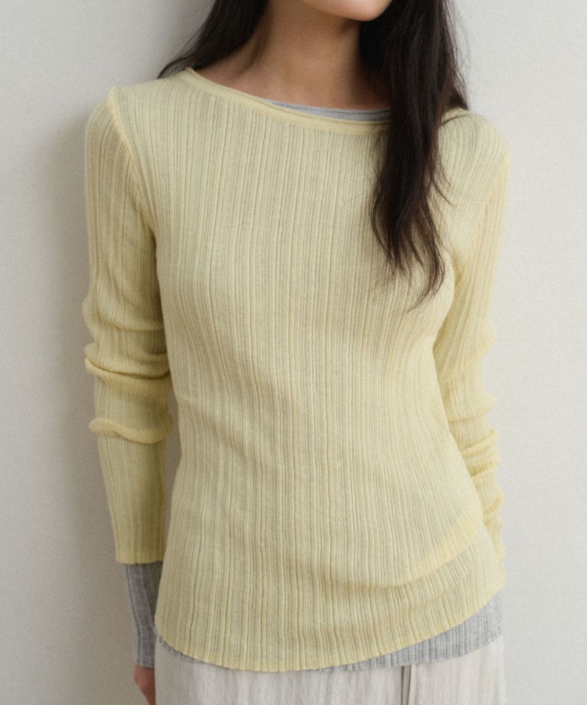 토와브(TOWAV) ESEN SLIM KNIT_LIGHT YELLOW