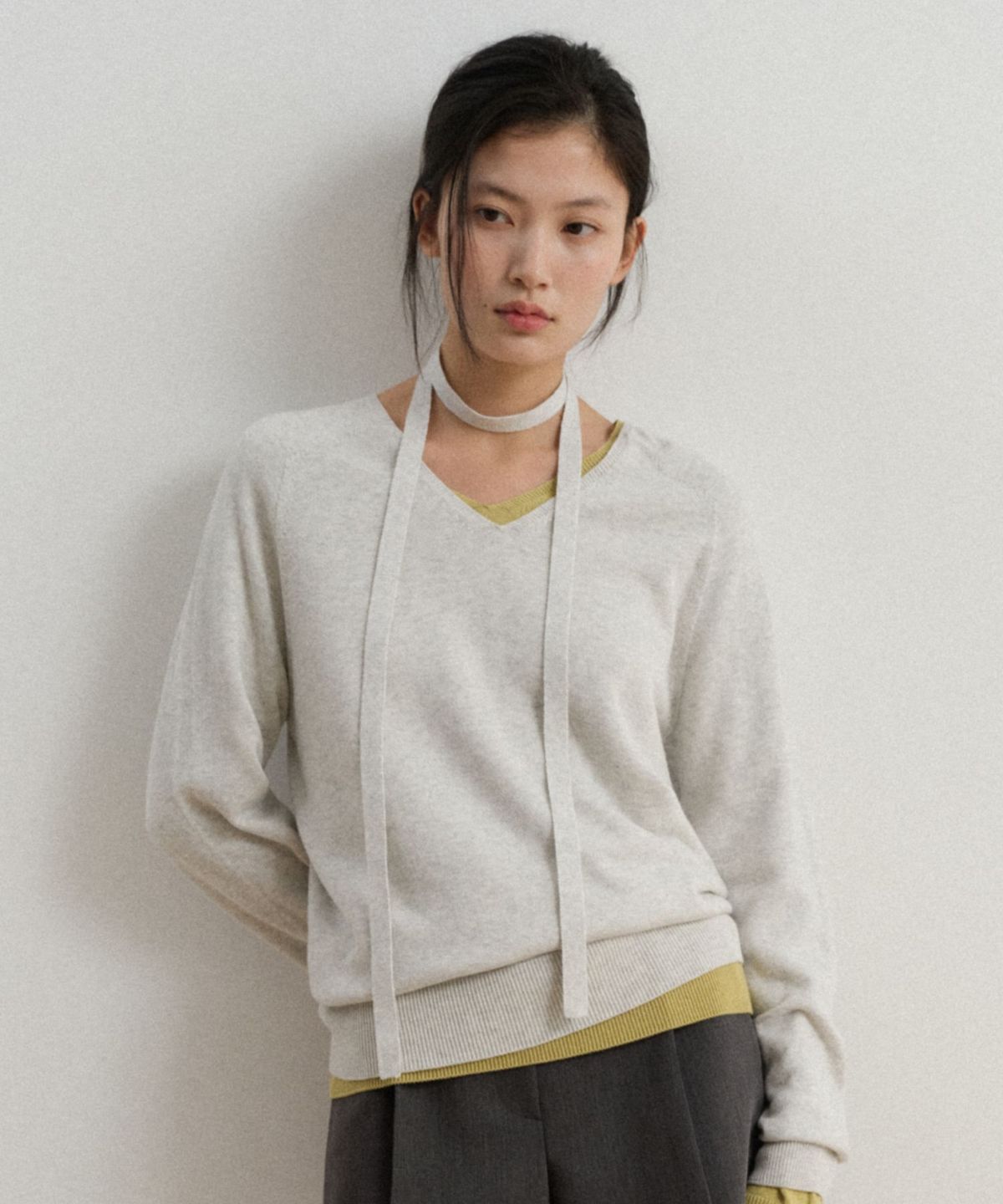 토와브(TOWAV) LISS V TIE KNIT_GREY
