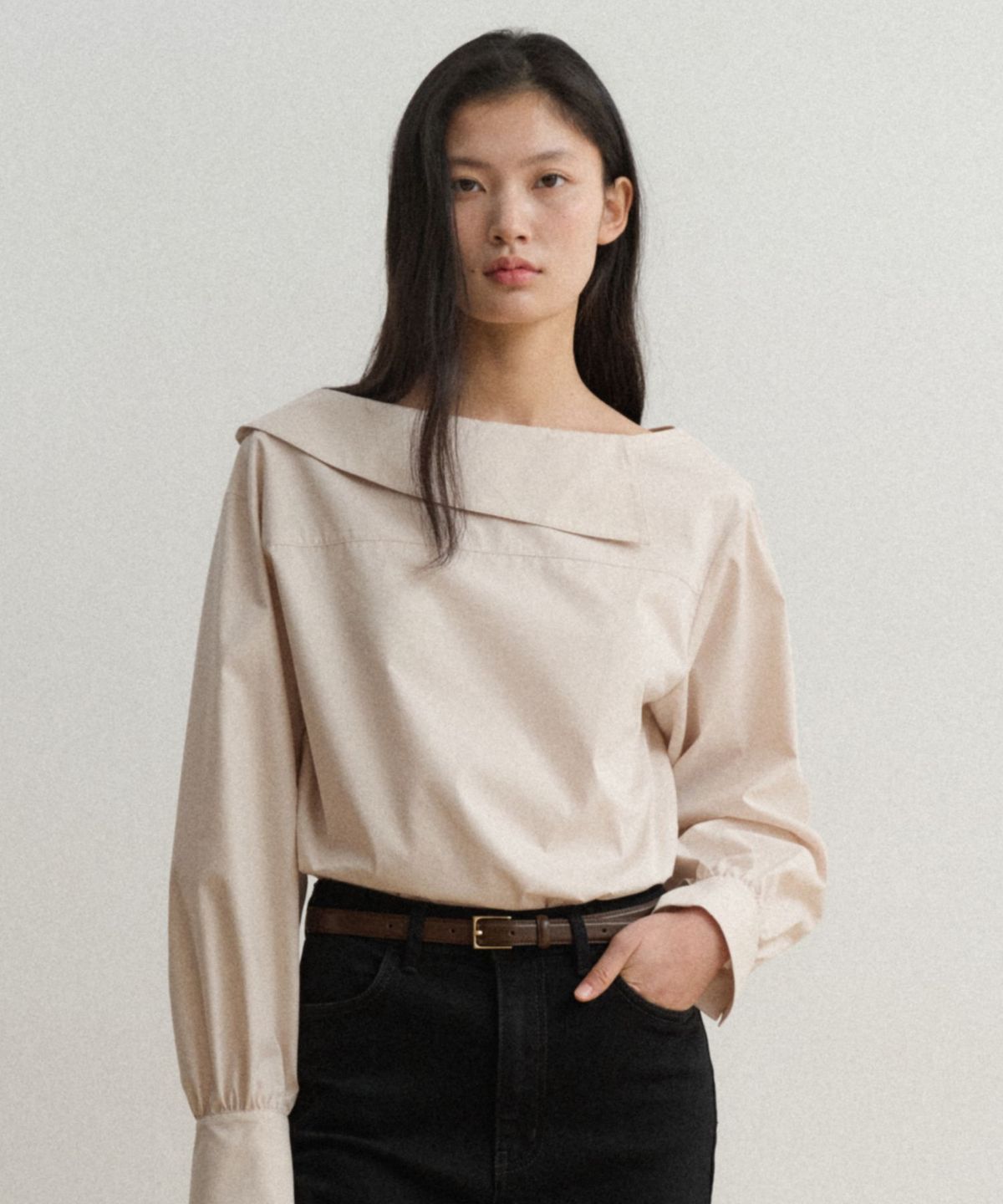 토와브(TOWAV) NON OFF SHOULDER BLOUSE_NATURAL