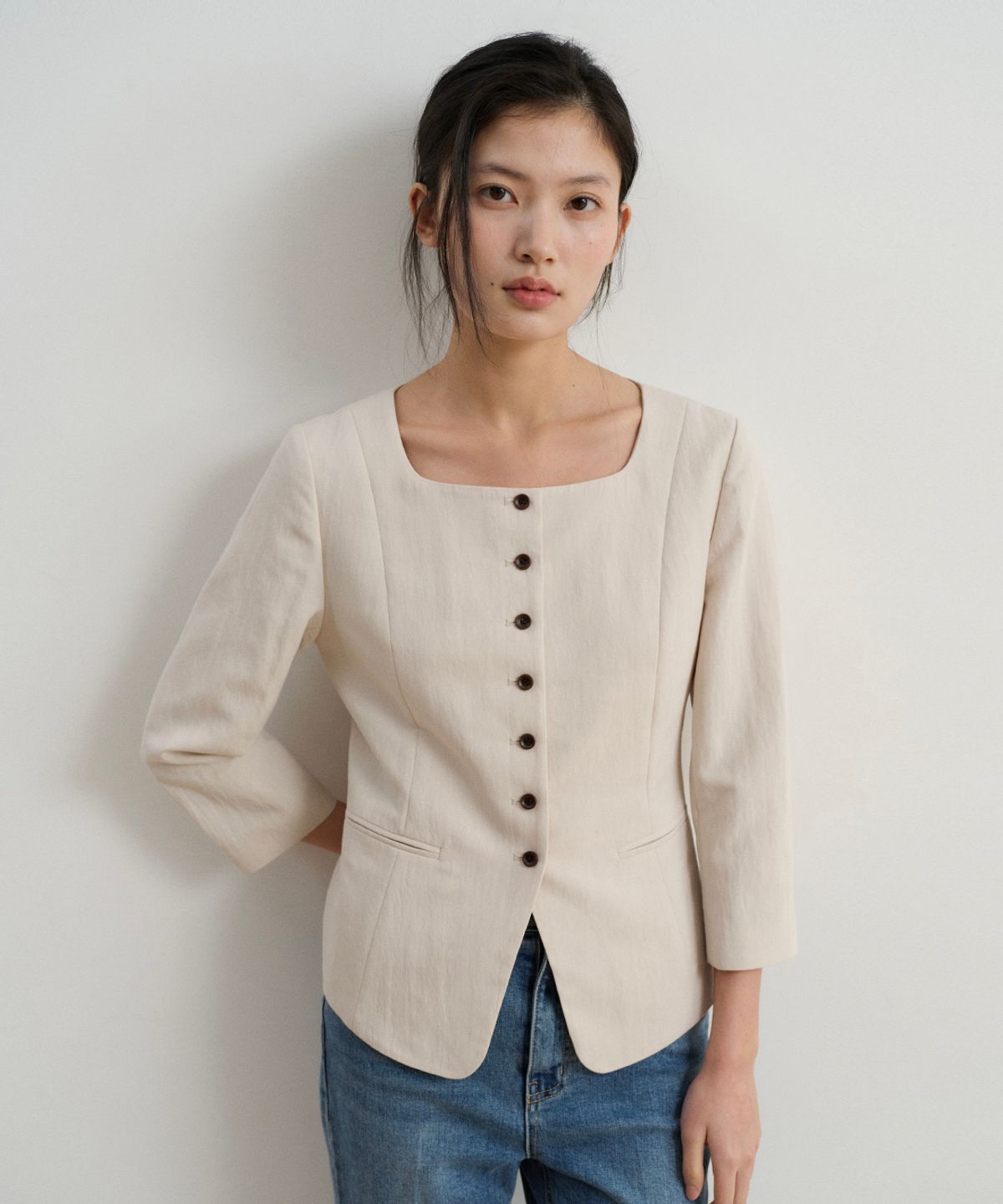 토와브(TOWAV) ANNI BLOUSE JACKET_ECRU