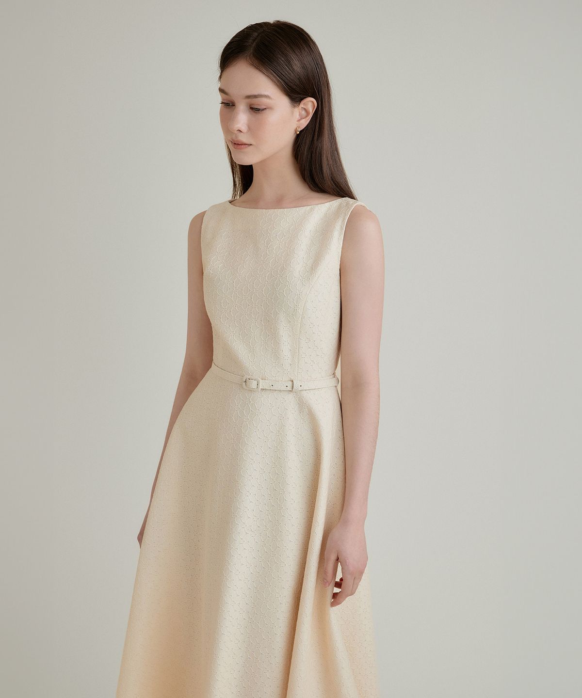 토와브(TOWAV) SAGE BOAT NECK DRESS_CREAM