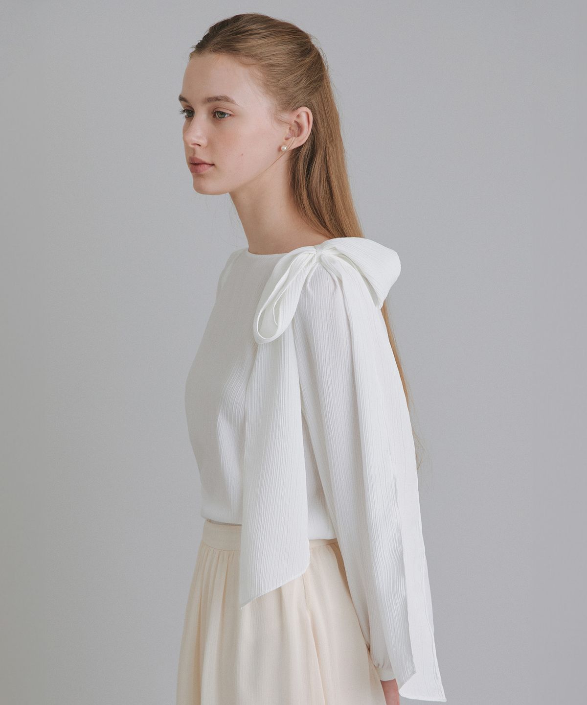 토와브(TOWAV) MUN TIE BLOUSE_WHITE