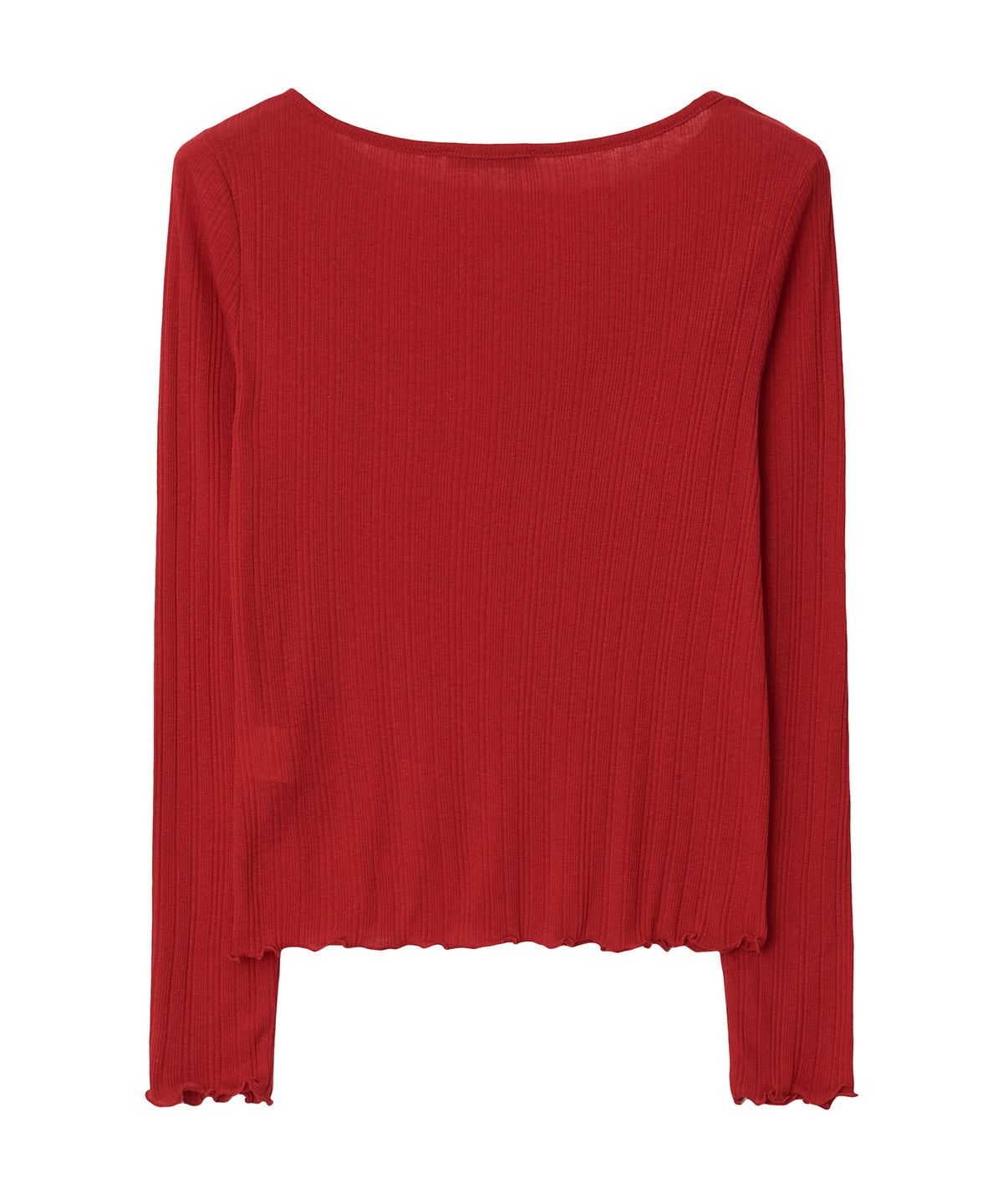 뉴루키(NEW LOOKY) Slim fit boat neck t-shirt  _Red