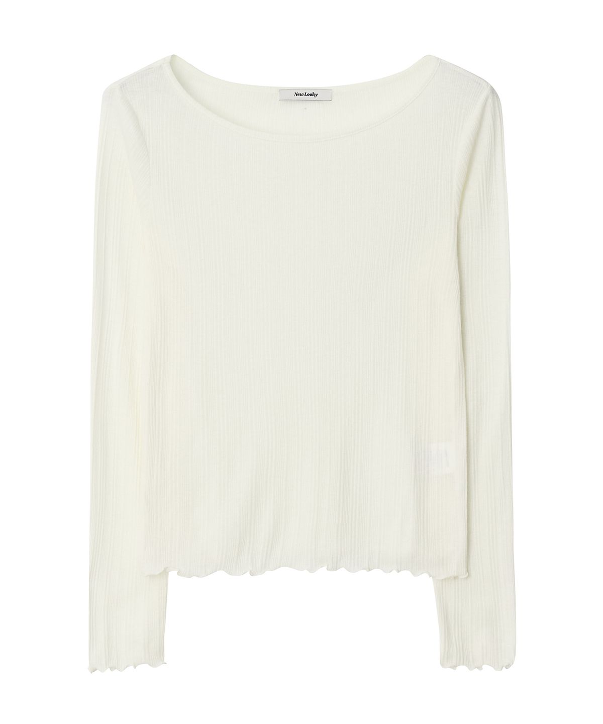 뉴루키(NEW LOOKY) Slim fit boat neck t-shirt  _Ivory