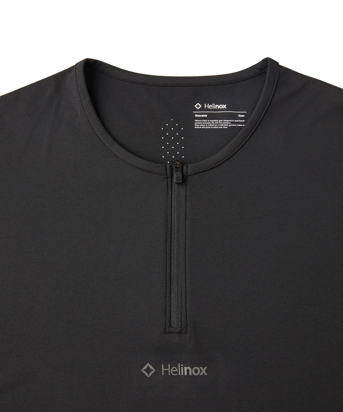 헬리녹스 웨어(HELINOX WEAR) ZERO 라운드 집업 반팔티셔츠_Black