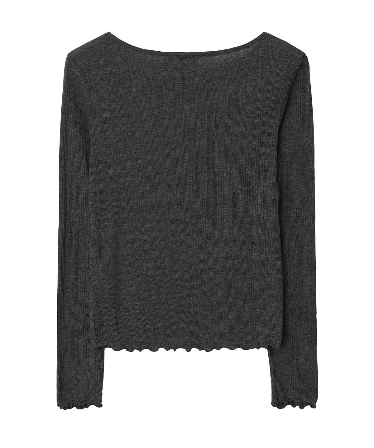 뉴루키(NEW LOOKY) Slim fit boat neck t-shirt  _Charcoal grey