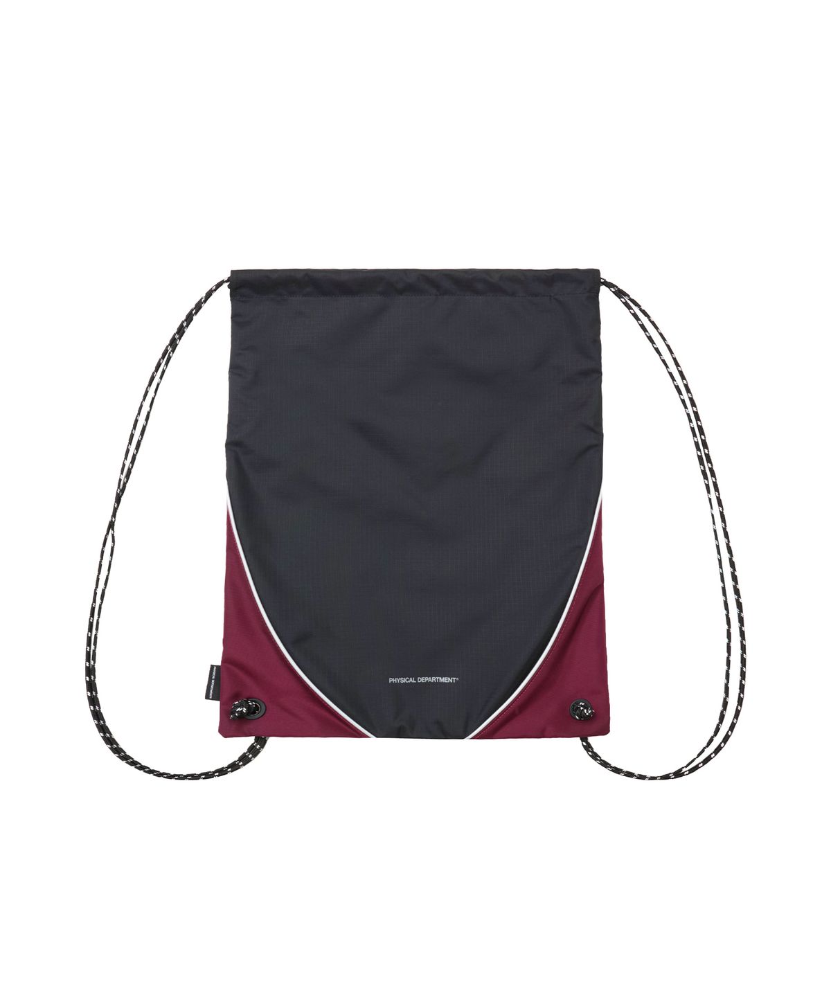 핍스 모터사이클(PHYPS MOTORCYCLE) Nylon Color Block Drawstring Bag Black