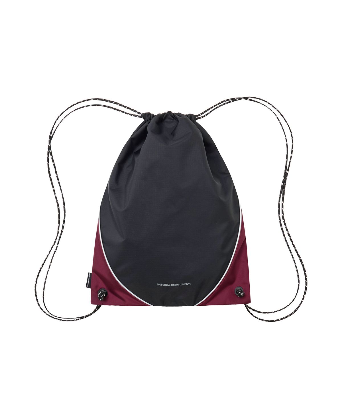 핍스 모터사이클(PHYPS MOTORCYCLE) Nylon Color Block Drawstring Bag Black