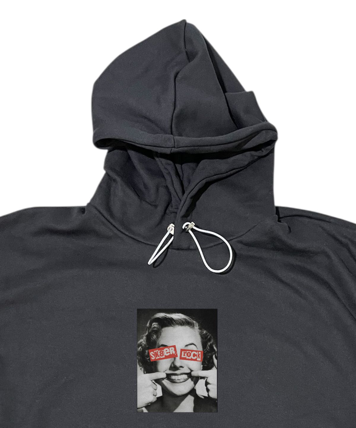 스케이터락(SK8ER ROCK) Forced Happiness Sweat Hood Vest ((black))
