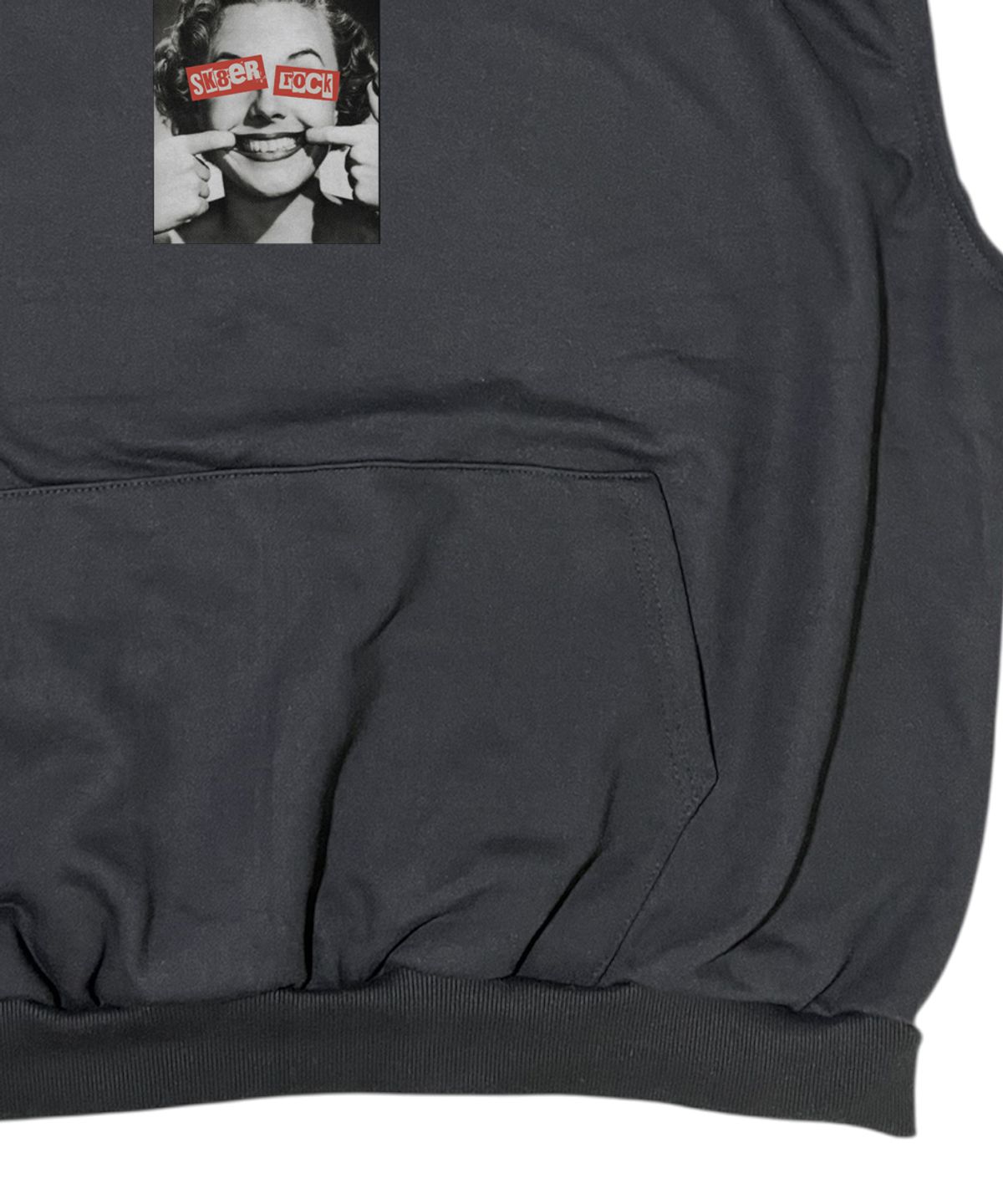 스케이터락(SK8ER ROCK) Forced Happiness Sweat Hood Vest ((black))