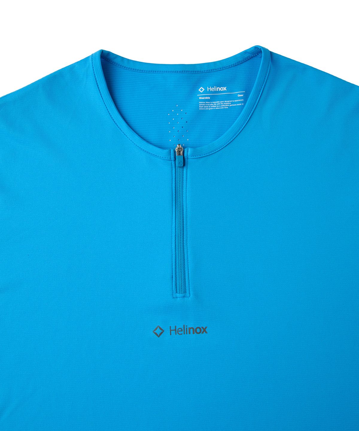 헬리녹스 웨어(HELINOX WEAR) ZERO 라운드 집업 반팔티셔츠_Cyan Blue