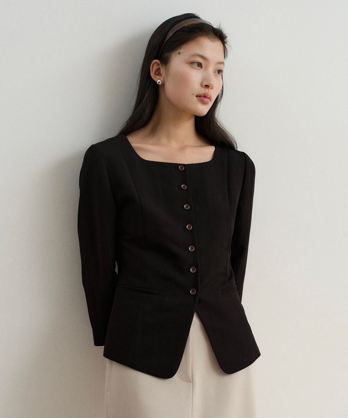 토와브(TOWAV) ANNI BLOUSE JACKET_BLACK