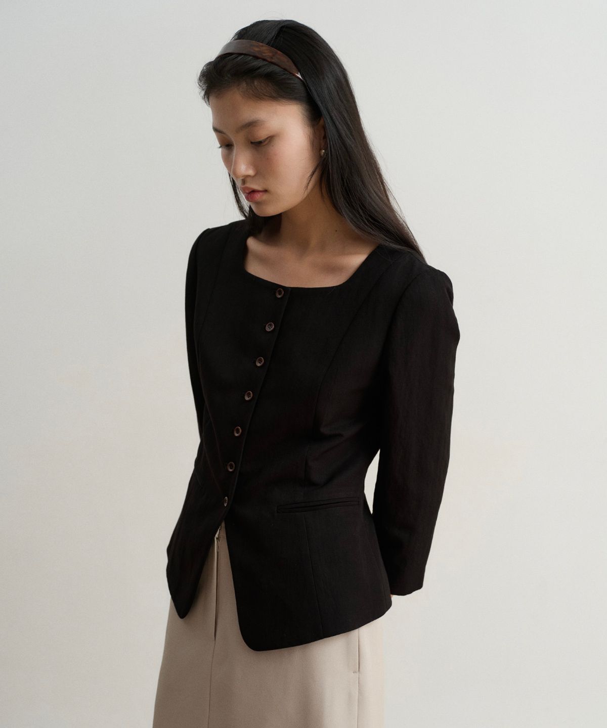 토와브(TOWAV) ANNI BLOUSE JACKET_BLACK
