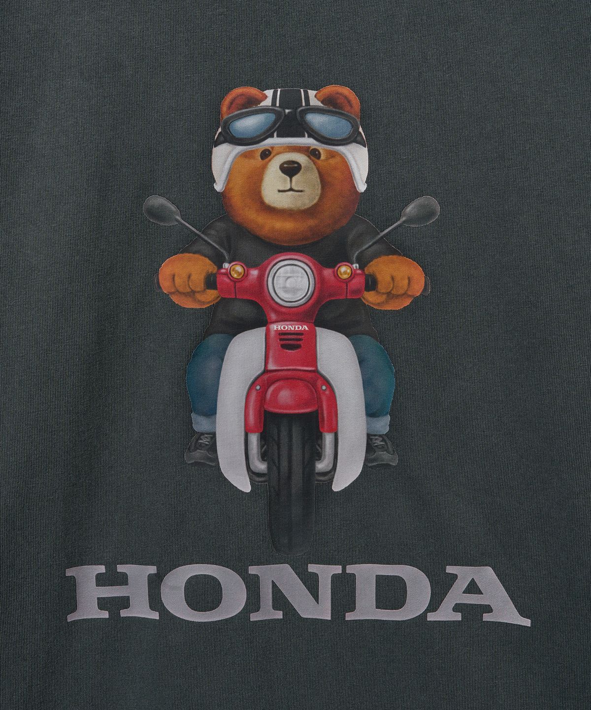 핍스 모터사이클(PHYPS MOTORCYCLE) Super Cub Ride Bear Short Sleeve Charcoal