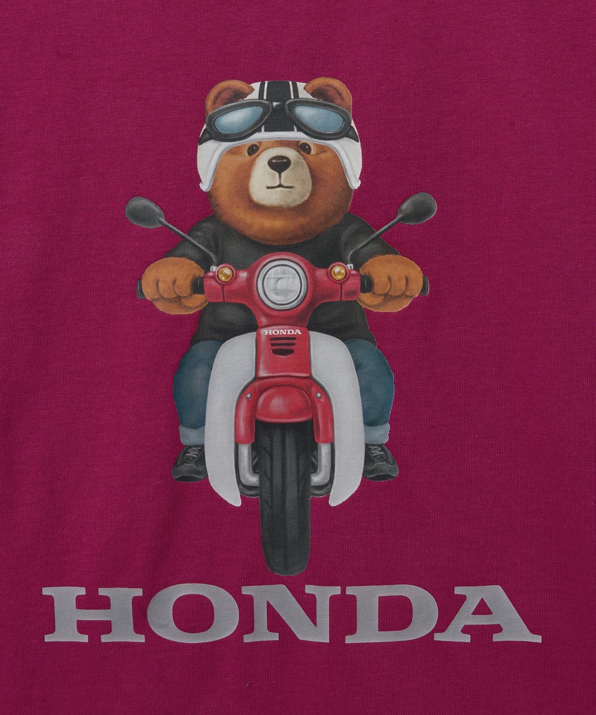 핍스 모터사이클(PHYPS MOTORCYCLE) Super Cub Ride Bear Short Sleeve Red