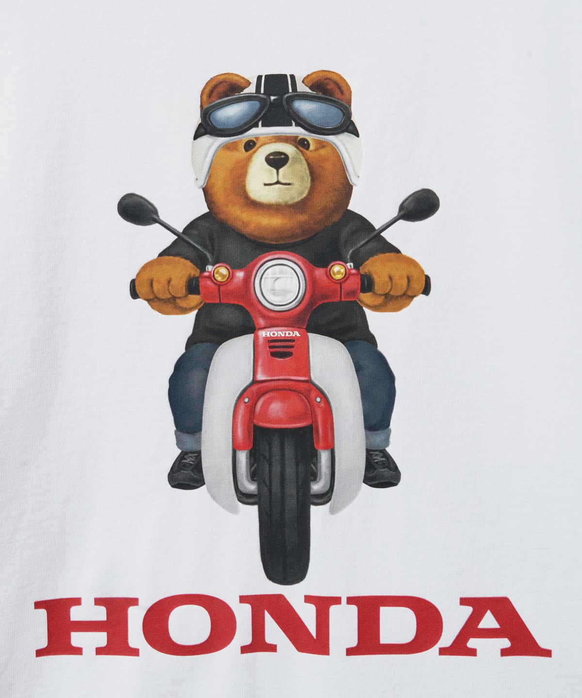 핍스 모터사이클(PHYPS MOTORCYCLE) Super Cub Ride Bear Short Sleeve White