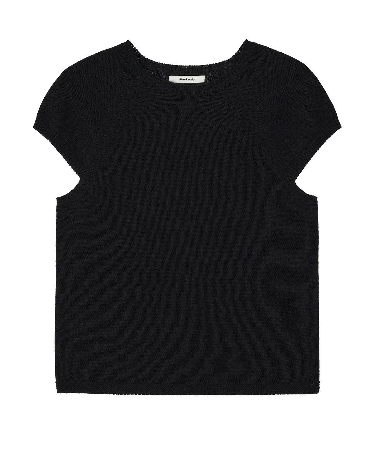 뉴루키(NEW LOOKY) Feminine short-sleeved knit_Black