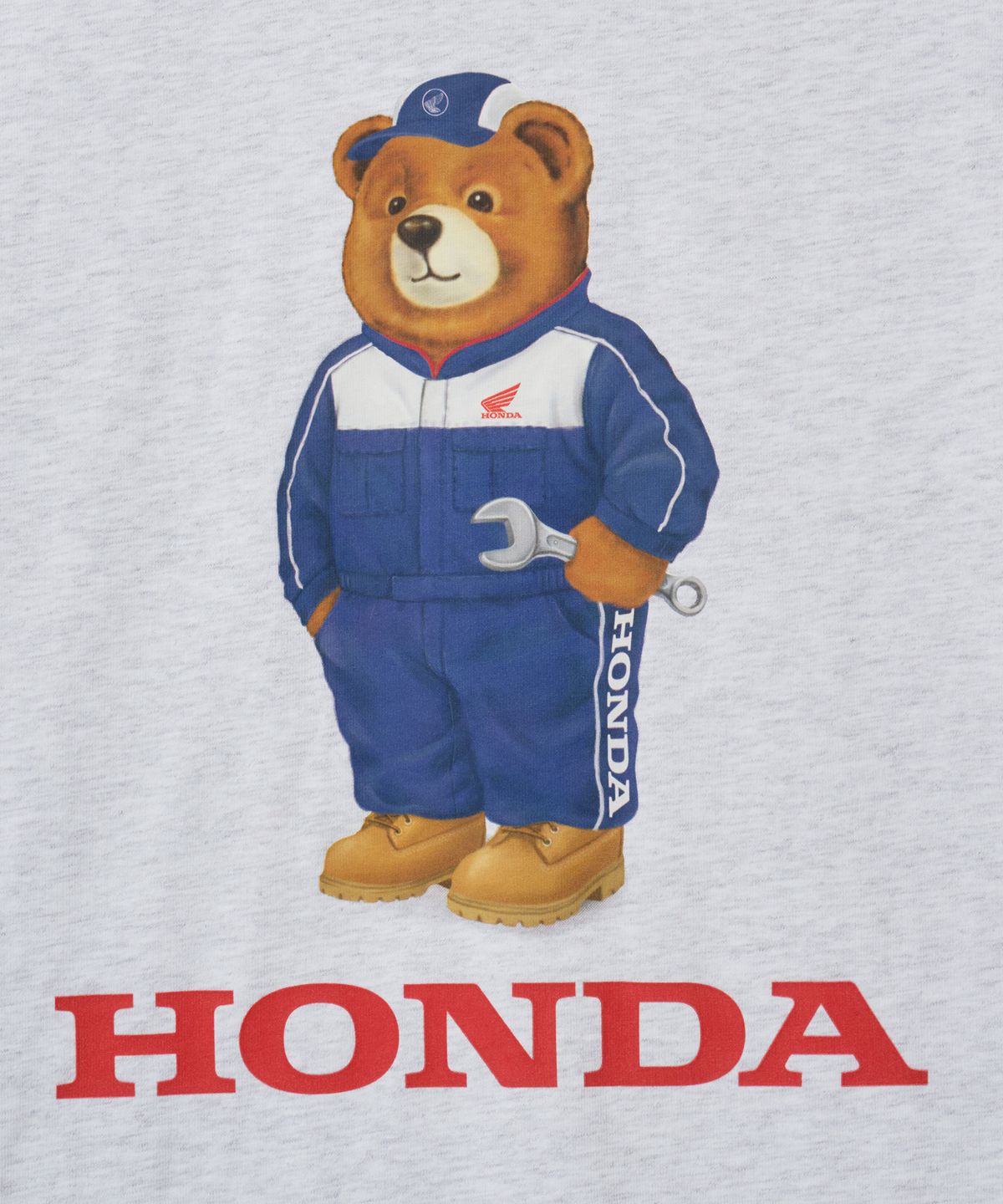 핍스 모터사이클(PHYPS MOTORCYCLE) Mechanic Bear Short Sleeve Light Gray