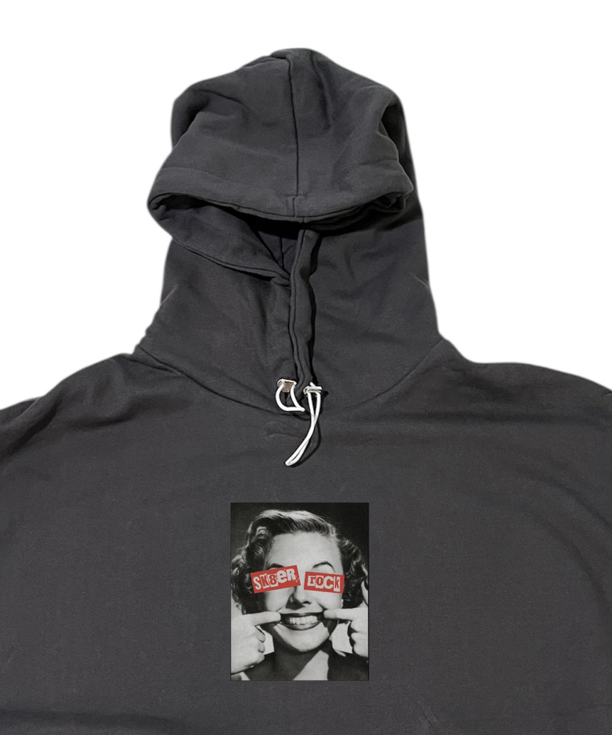 스케이터락(SK8ER ROCK) Forced Happiness Sweat Hood Vest ((charcoal))