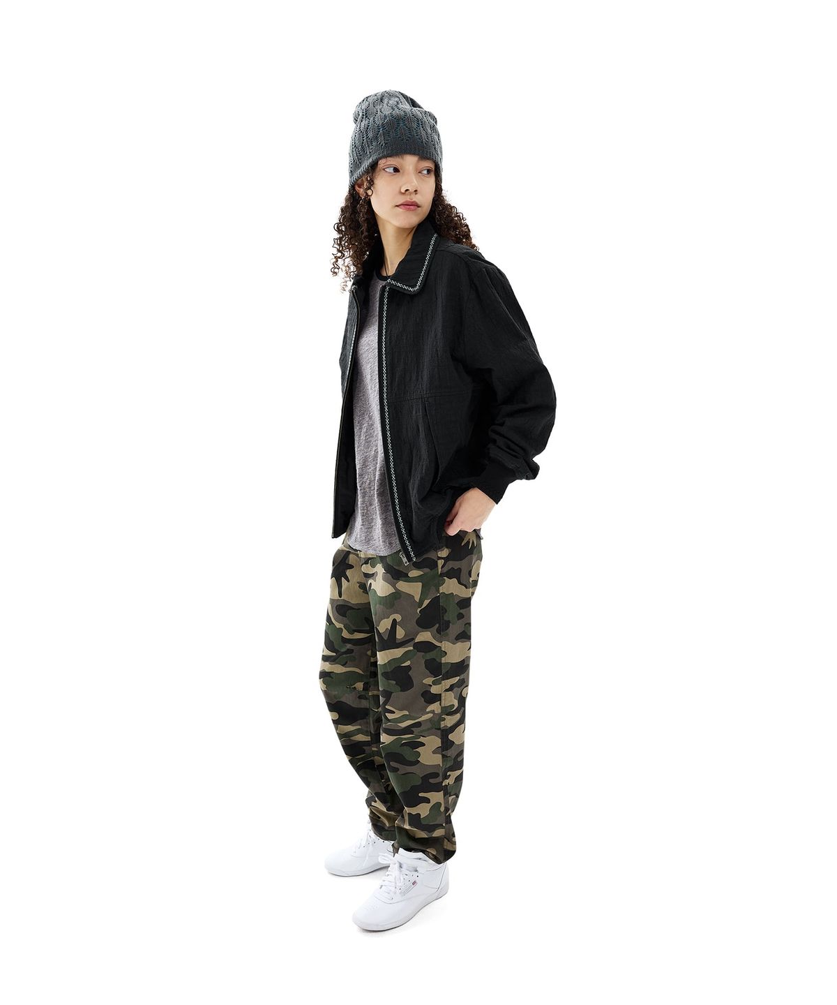 썬러브투어(SUNLOVETOUR) Reversible Net Beanie Charcoal